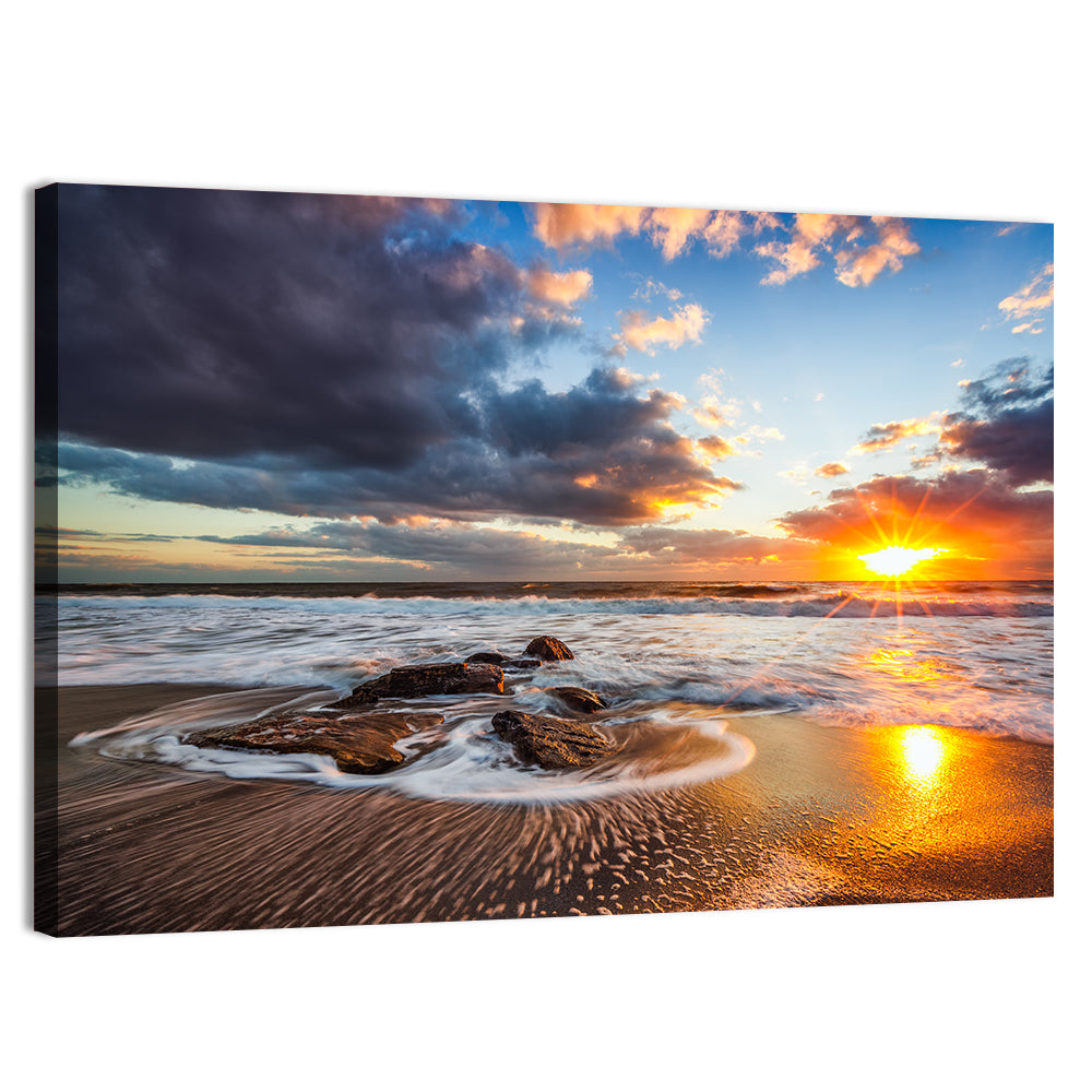 Sunrise Over Rocky Shore Wall Art