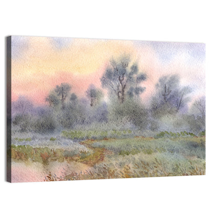 Morning Mist Over Meadow Wall Art