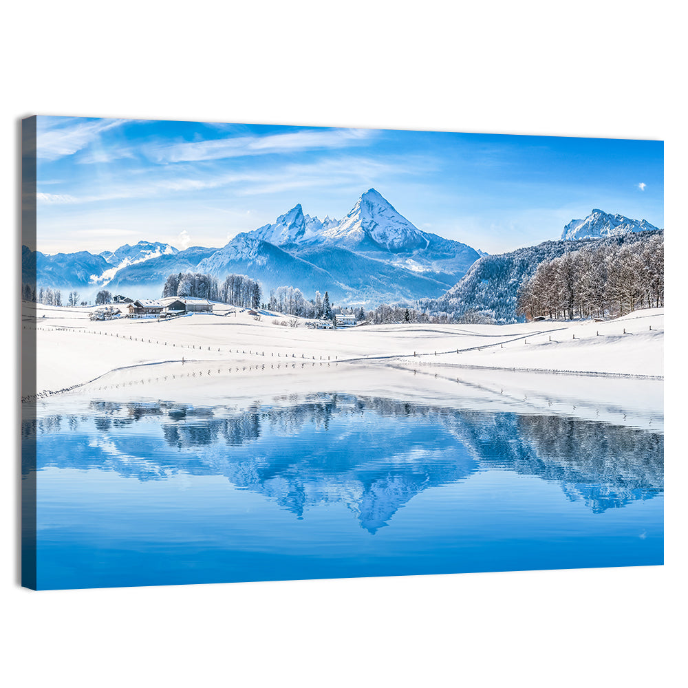 Watzmann Winter Reflection Wall Art, canvas print, landscape