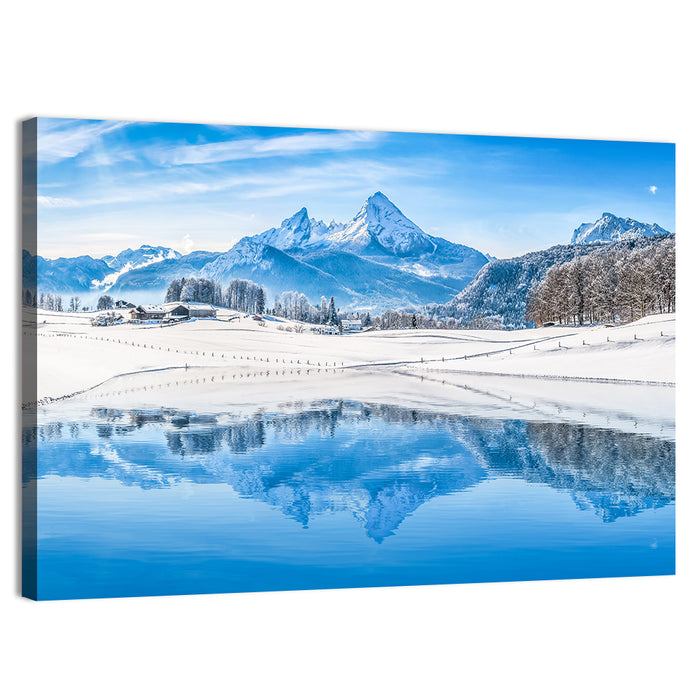 Watzmann Winter Reflection Wall Art as a canvas print