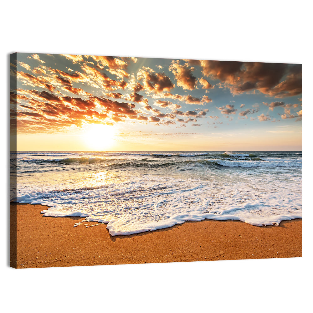 Foamy Shoreline at Sunrise Wall Art