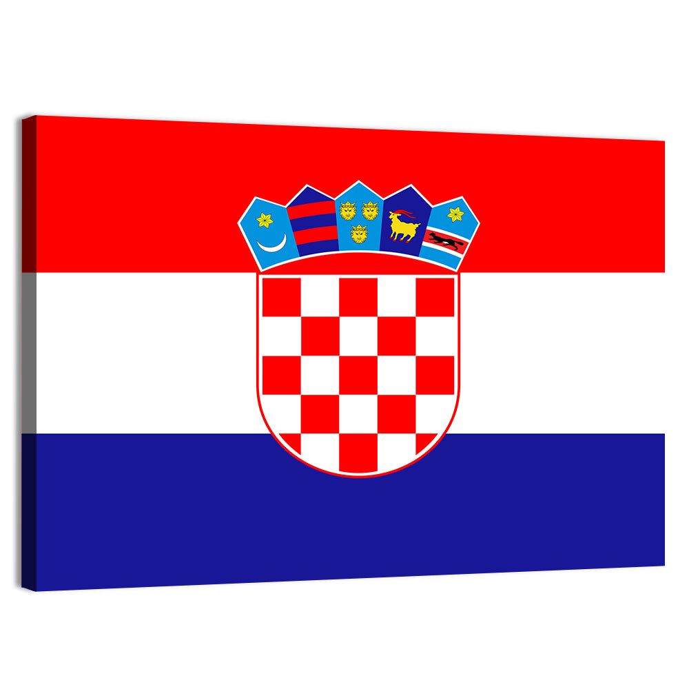 Croatian Flag with Coat of Arms Wall Art