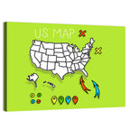 Hand Drawn US Map Wall Art