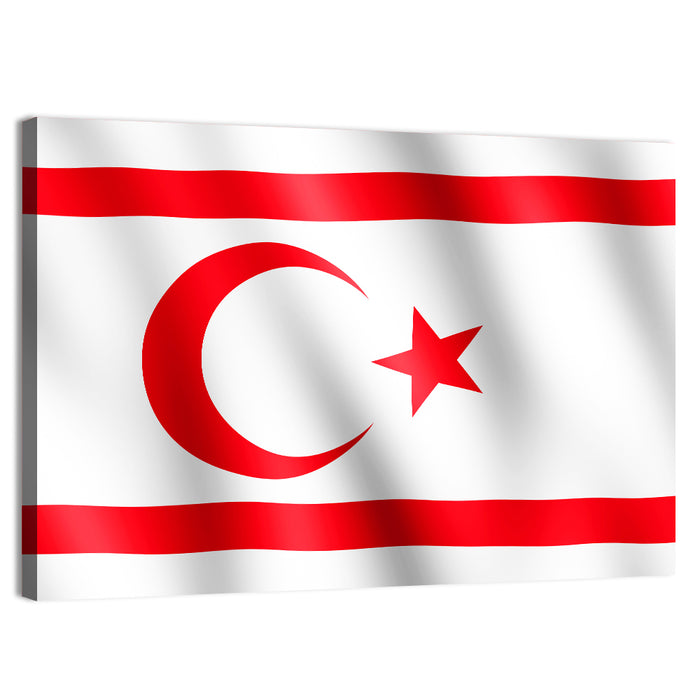 Northern Cyprus Flag Wall Art as a canvas print