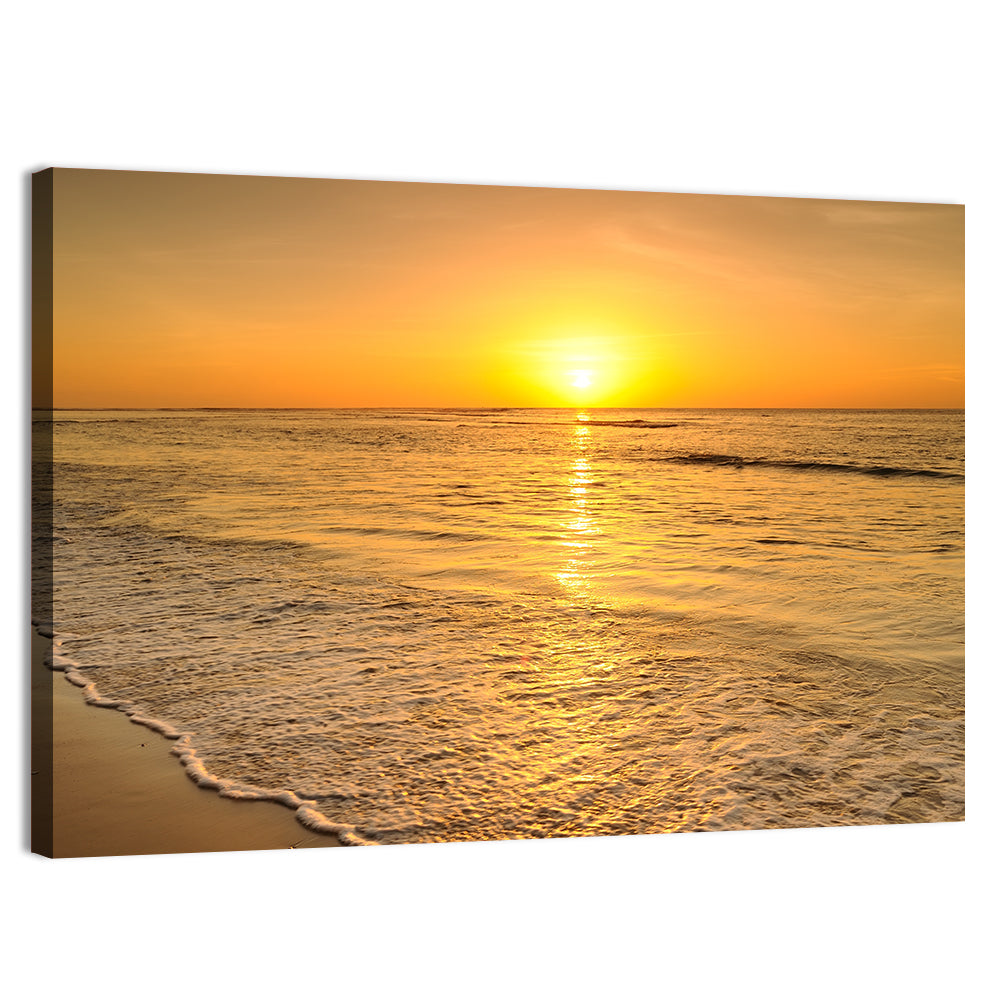 Thailand Golden Beach Sunset Wall Art, canvas print, landscape