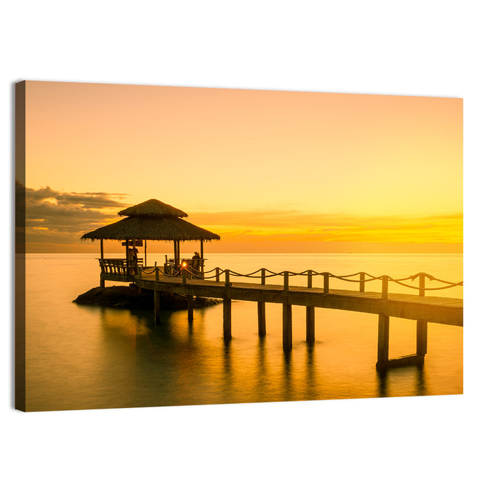 Phuket Wooden Pier at Sunset Wall Art as a canvas print