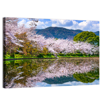 Spring At Daikaku-ji Temple's Pond Wall Art