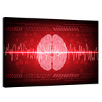 Red Brain Wave Concept Wall Art