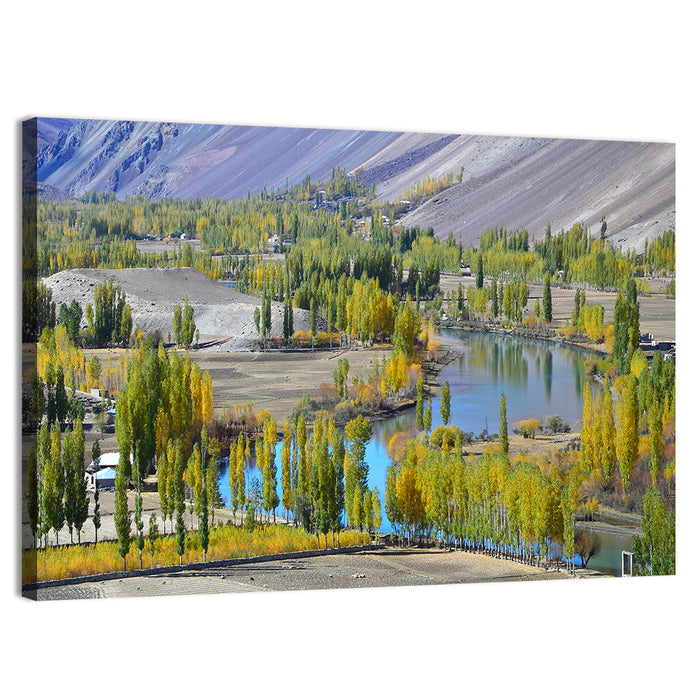 Autumn Valley, Northern Pakistan Wall Art as a canvas print