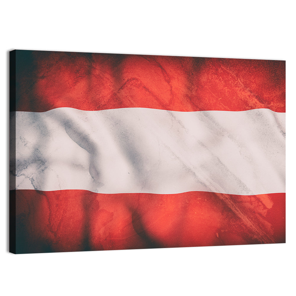 Waving Austrian Flag Wall Art, canvas print, landscape