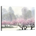 Cherry Blossom Orchard by the River Wall Art
