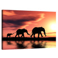 Marching Elephants at Sunset Wall Art