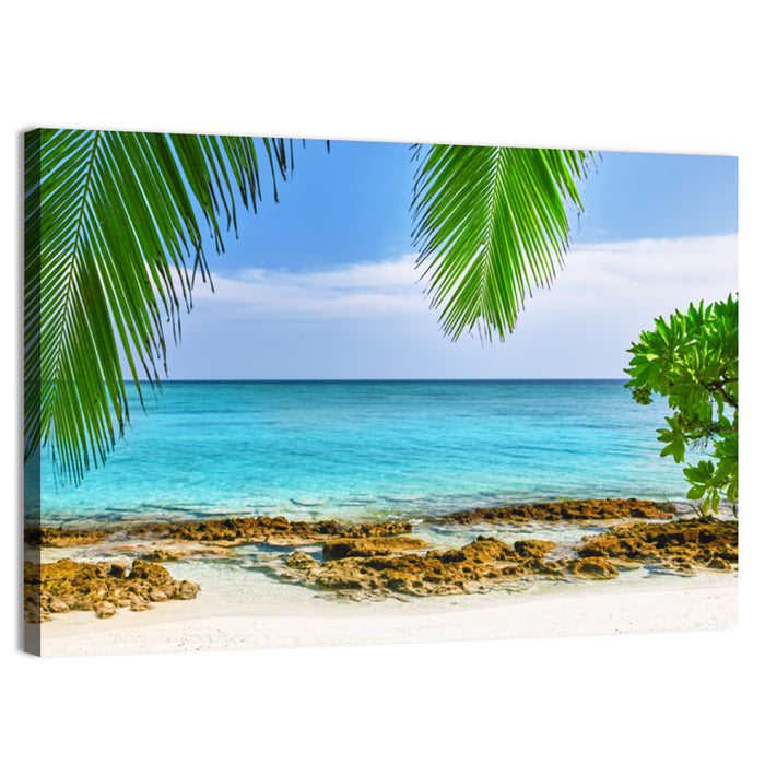 Tropical Island in Maldives Wall Art as a canvas print