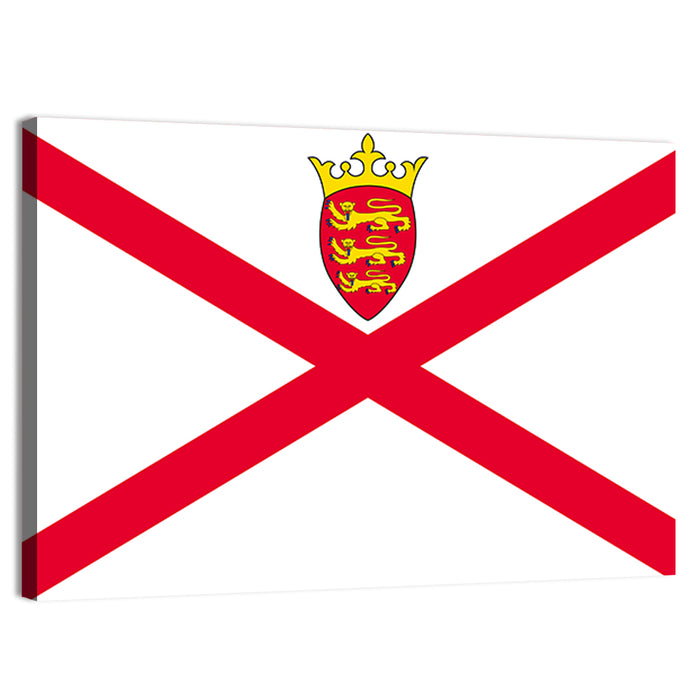 Flag of Jersey Wall Art as a canvas print