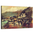 Old Riverside Village at Dusk Wall Art