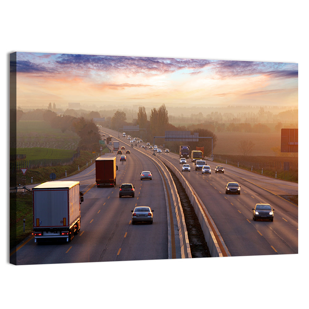 Chinese Highway at Sunset Wall Art