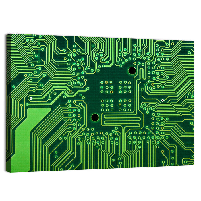 Microchip Connection Grid Wall Art as a canvas print