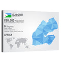 Djibouti Geometric Infographic Map Wall Art