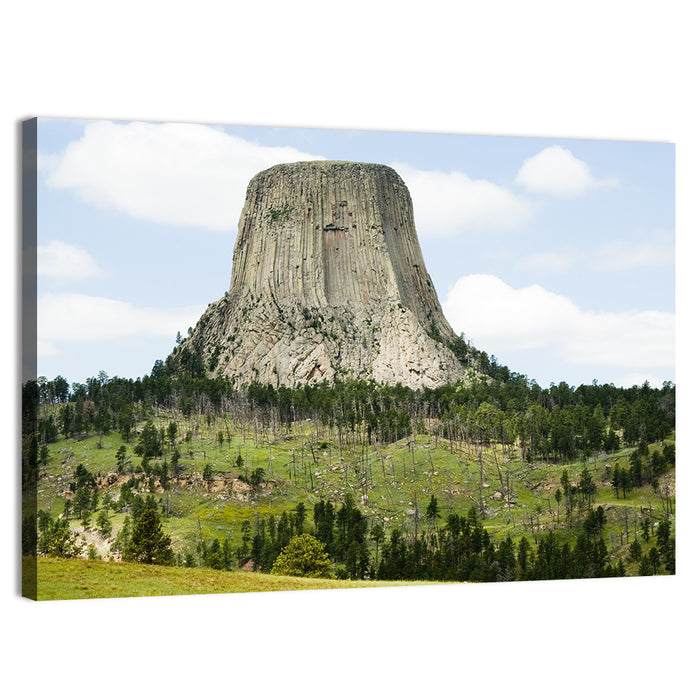 Devils Tower Columnar Monolith Wall Art as a canvas print
