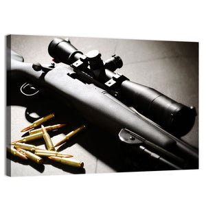 Sniper Rifle With Bullets Wall Art