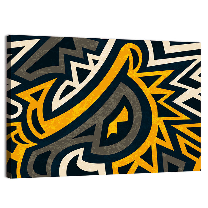 African Geometric Pattern Wall Art as a canvas print