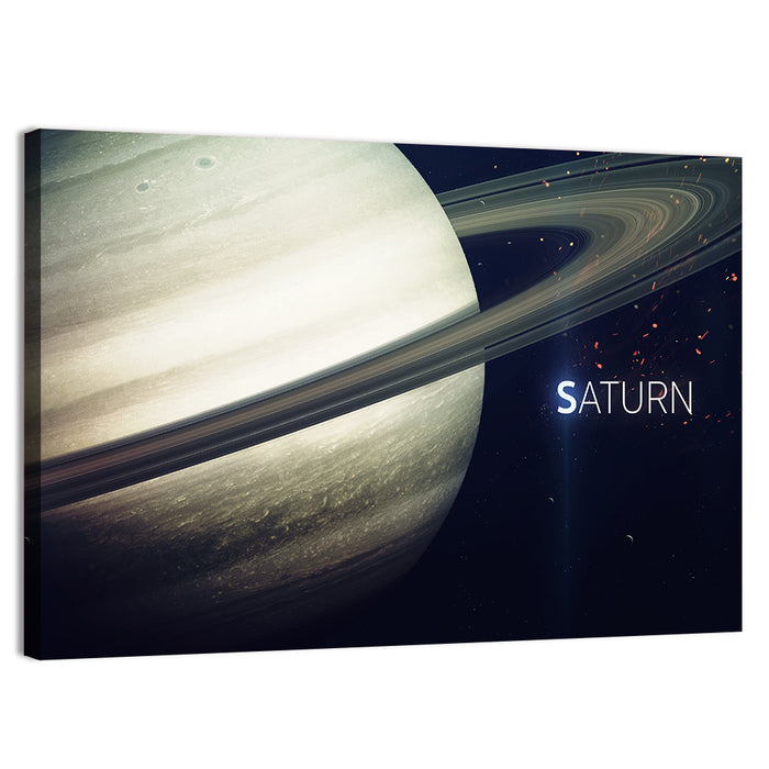 Saturn Close-up with Rings Wall Art as a canvas print