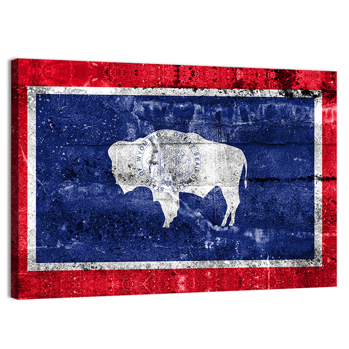 Wyoming State Flag Wall Art as a canvas print