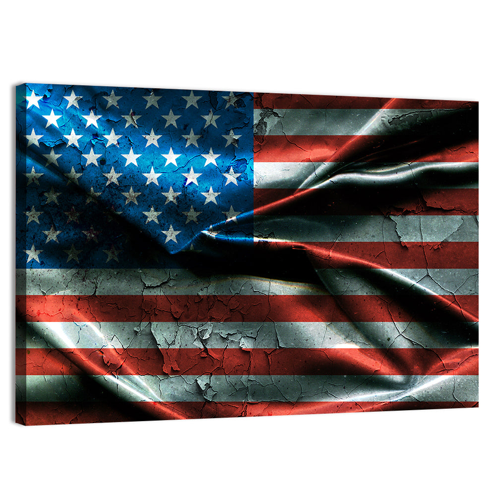 Distressed American Flag Wall Art, canvas print, landscape