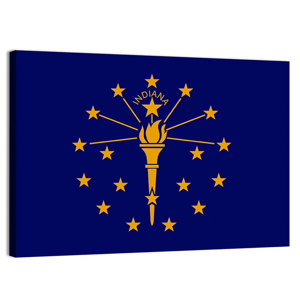 Indiana State Flag Graphic Wall Art, canvas print, landscape