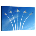 Five Fighter Jets Aerobatic Formation Wall Art