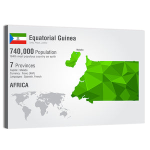 Equatorial Guinea Map Wall Art