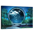 Stone Portal on Moonlit Lake Wall Art