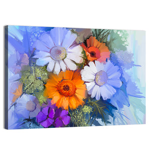 Oil Painted Flowers Wall Art