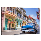 Vintage American Car on Colorful Street Wall Art