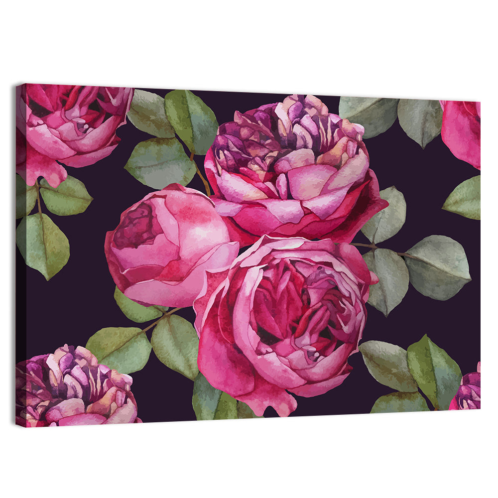 Pink Watercolor Roses Wall Art