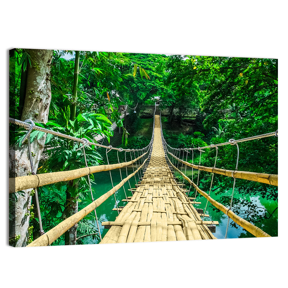 Bamboo Pedestrian Bridge Wall Art, canvas print, landscape