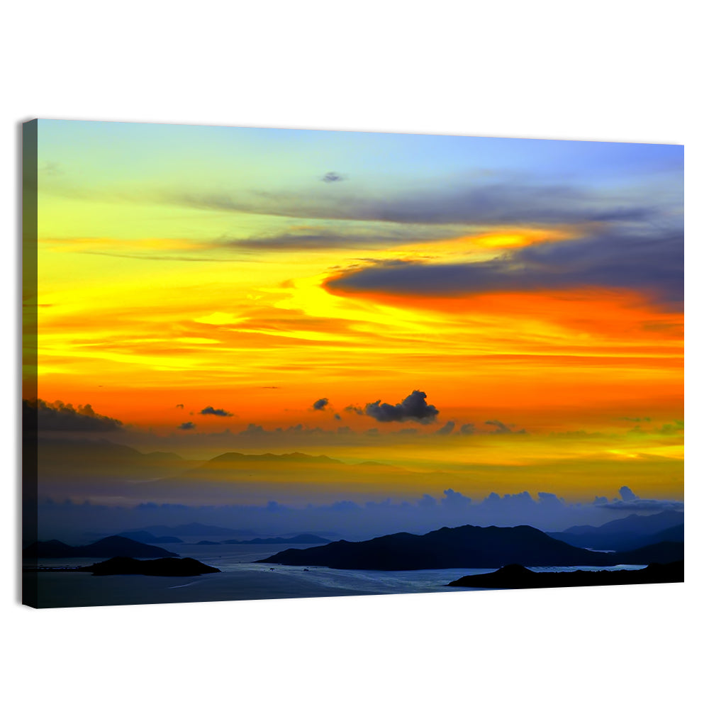 Tranquil Ocean Sunset Wall Art, canvas print, landscape