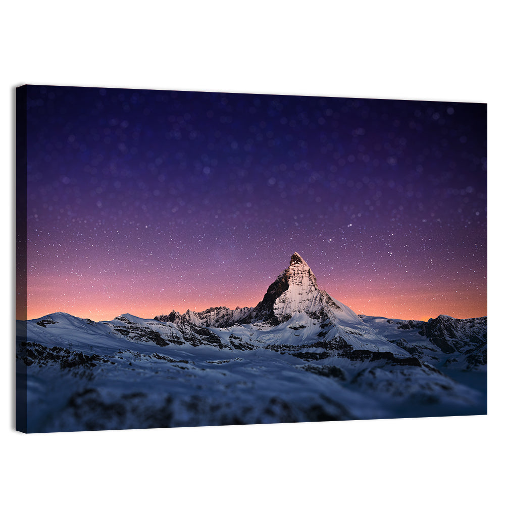 Matterhorn Nightscape Wall Art, canvas print, landscape