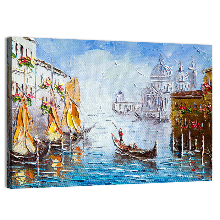 Venetian Canal Watercolor Wall Art as a canvas print
