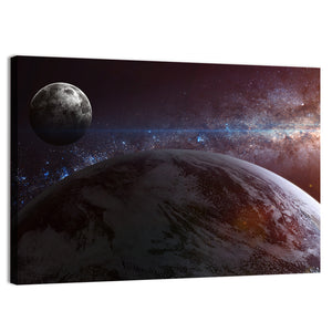 Scenic Earth & Moon Wall Art