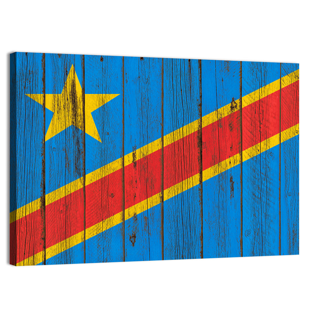 Democratic Republic of the Congo Flag Wall Art, canvas print, landscape