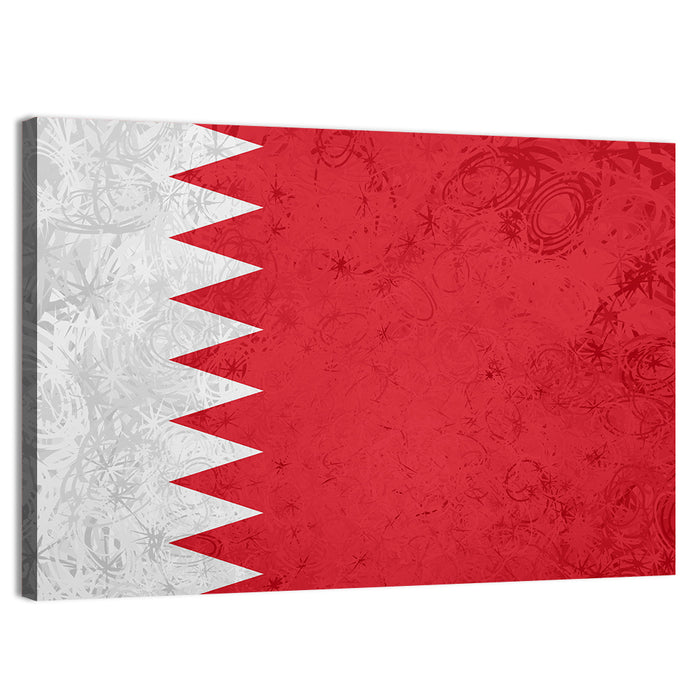 Bahrain Flag with Serrated Edge Wall Art as a canvas print