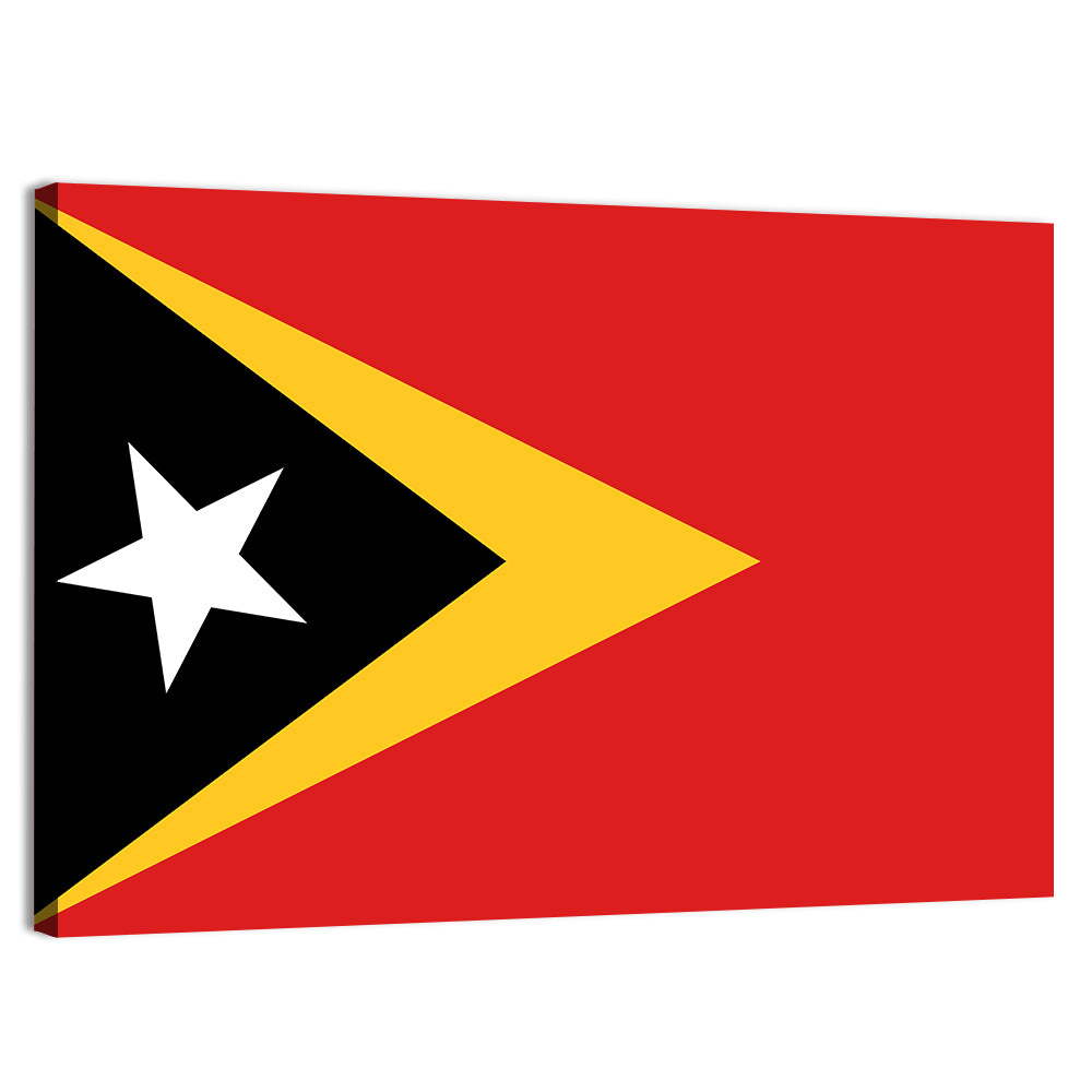Timor-leste National Flag Wall Art, canvas print, landscape