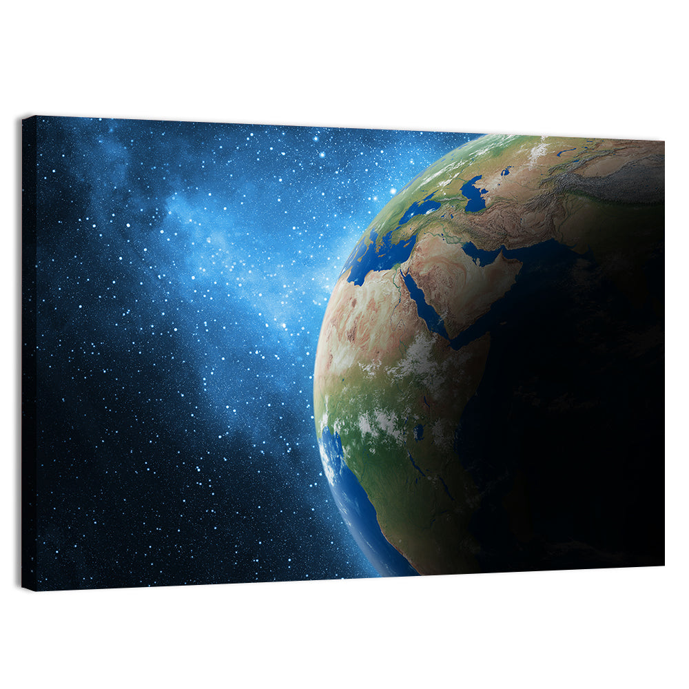 Earth and Galaxy Closeup Wall Art
