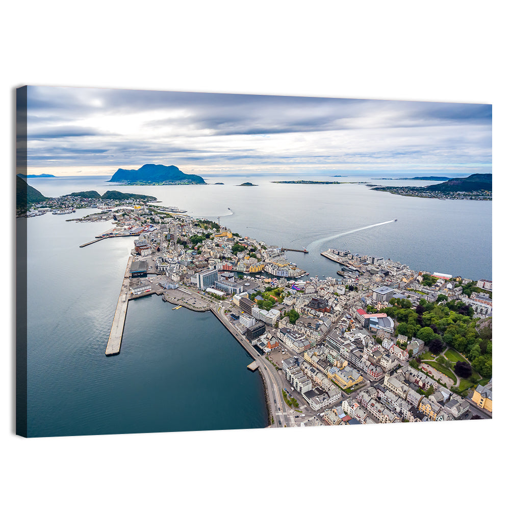 Aksla View Over Ålesund Harbor Wall Art