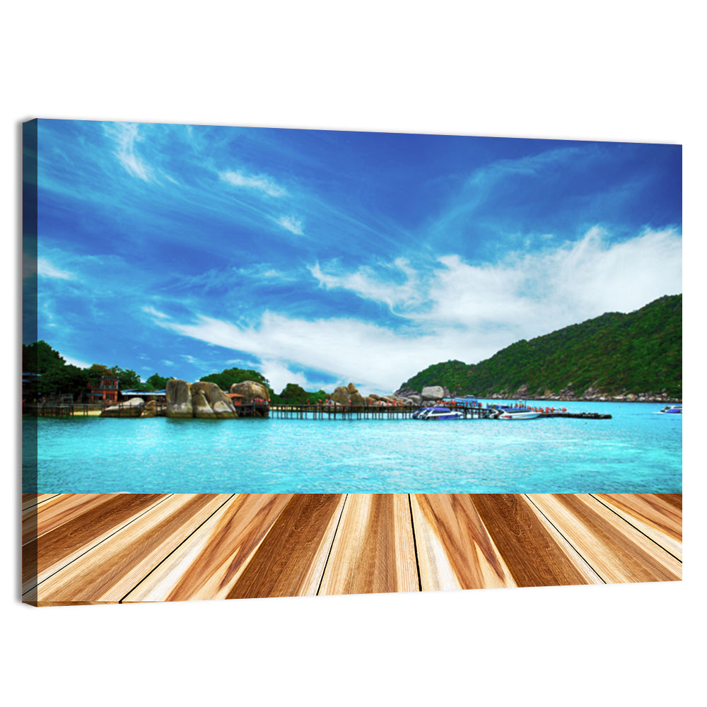 Nang Yuan Island Dock View Wall Art, canvas print, landscape
