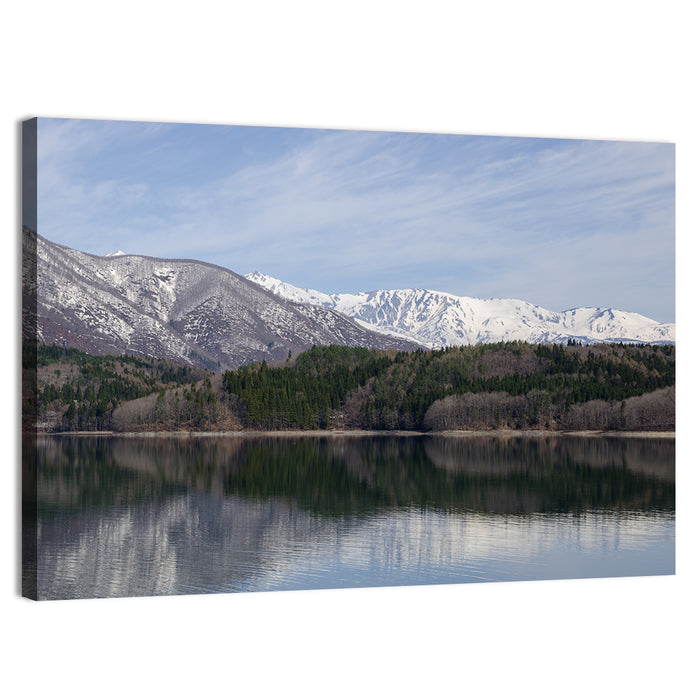 Lake Aoki Mountain Reflection Wall Art as a canvas print