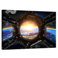 Earthrise Through Spacecraft Window Wall Art