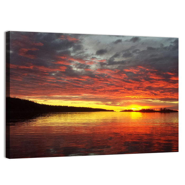 Lake Athabasca Sunset Reflection Wall Art as a canvas print