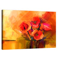 Impasto Red Poppy Bouquet Wall Art